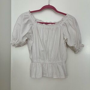WE GO White Puff Sleeve Top
